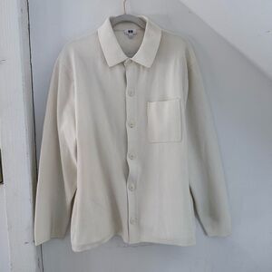 Uniqlo Cream Button-Up Jacket